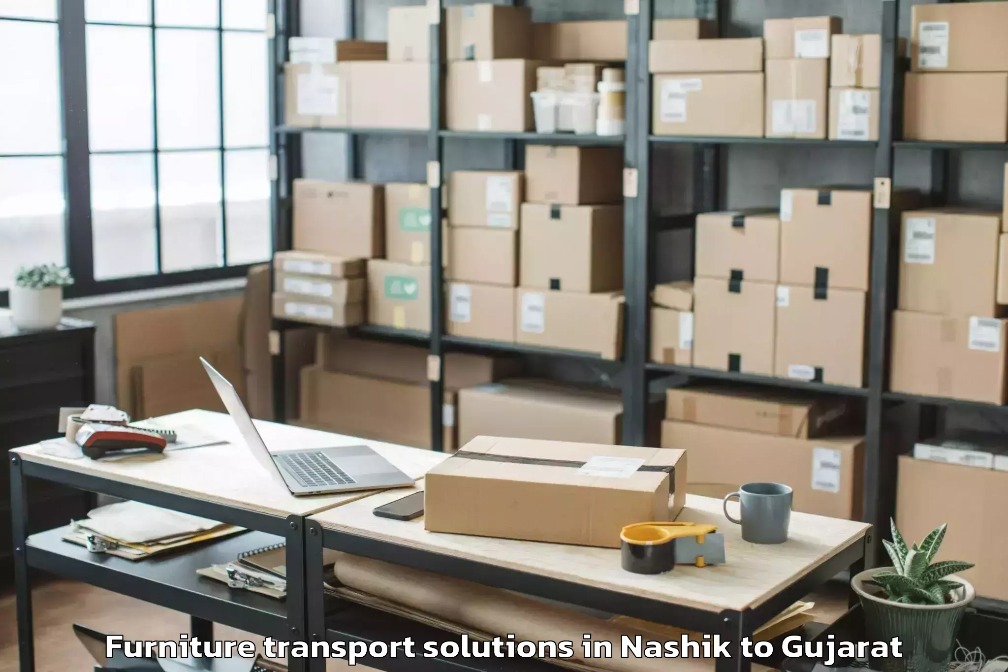 Top Nashik to Dhrangadhra Furniture Transport Solutions Available